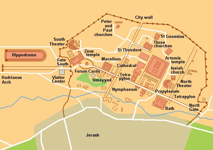 "Jerash map (wikipedia public domain)"