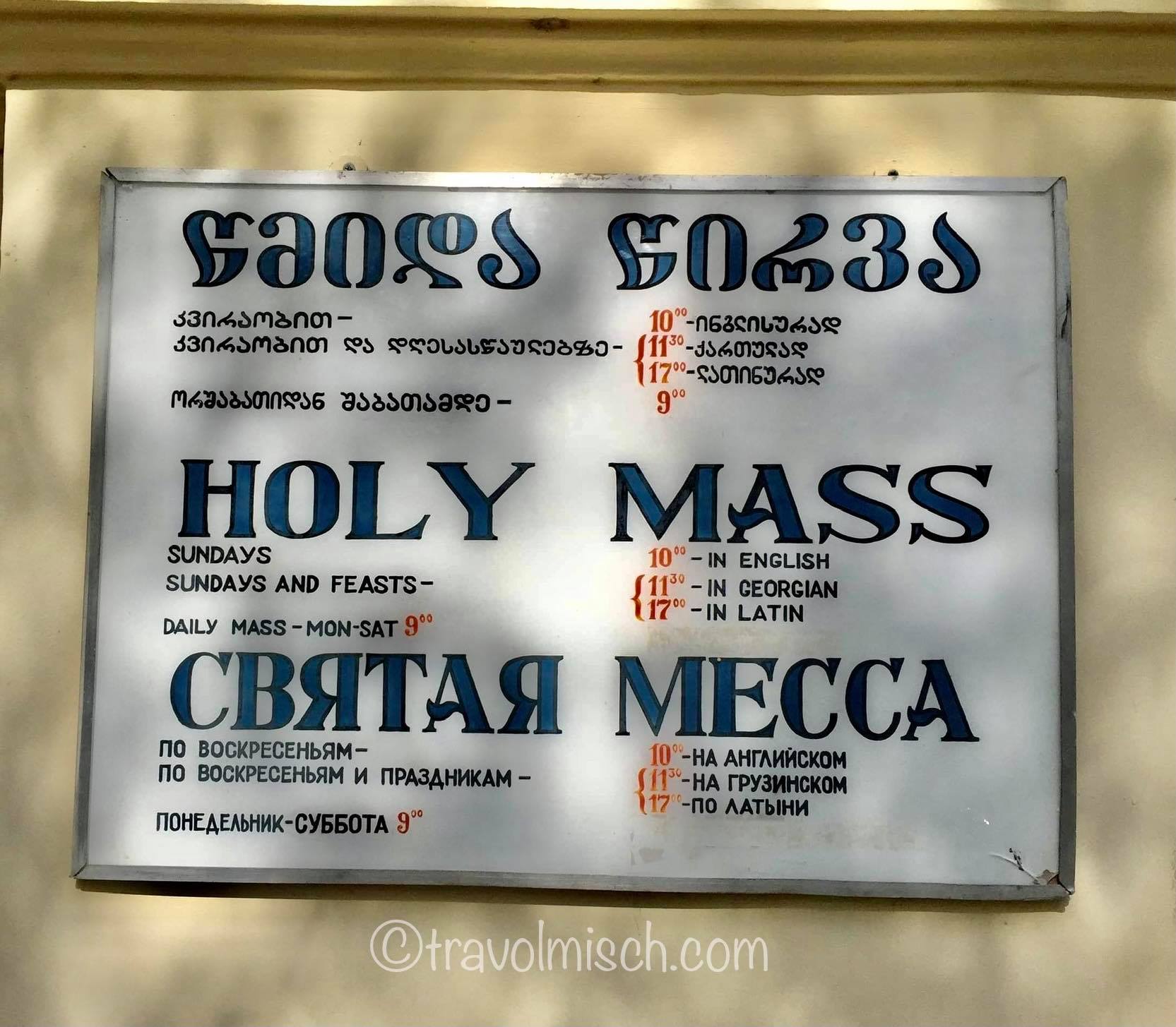 Church mass schedules